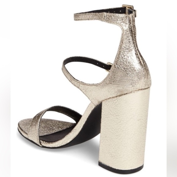 Steve Madden Parrson Metallic Gold Mary Jane Block Heel Pumps Sandals Size 8.5 - Picture 8 of 11